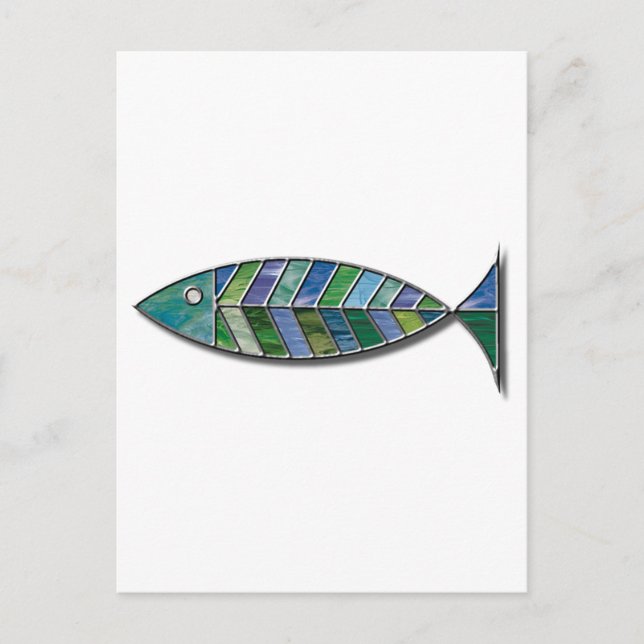 Postal Pescado de vidrio contenido (Anverso)