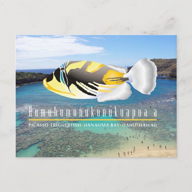 Postal Pescado del Estado de Hawaii - Humuhumunukunukuapu (Anverso)