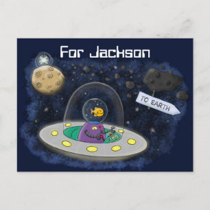 Postal Pescado en el ilustracion de personalizado de buqu