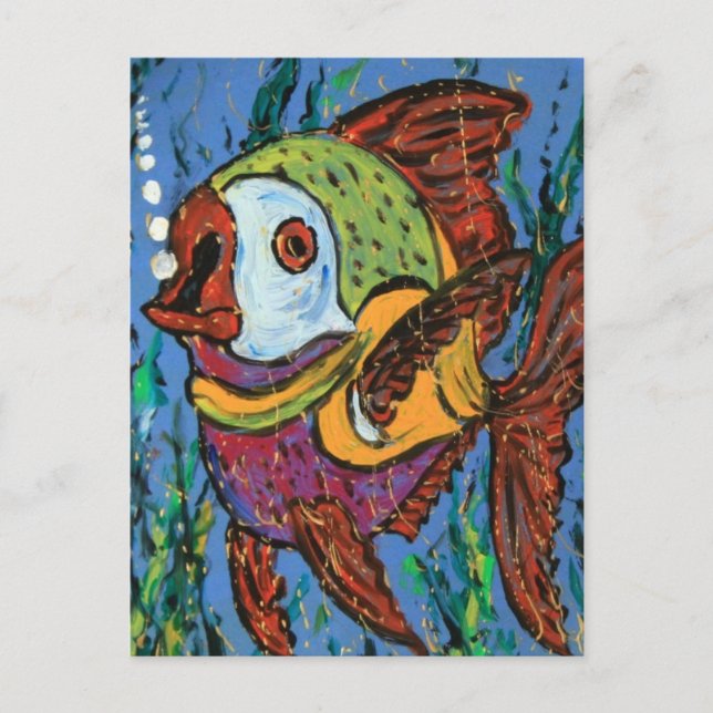Postal Pescado en un plato (Anverso)