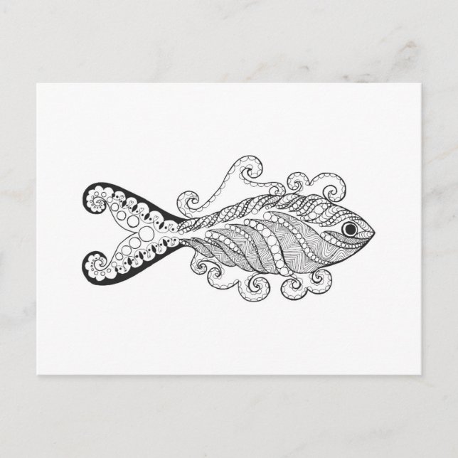 Postal Pescado estilizado (Anverso)