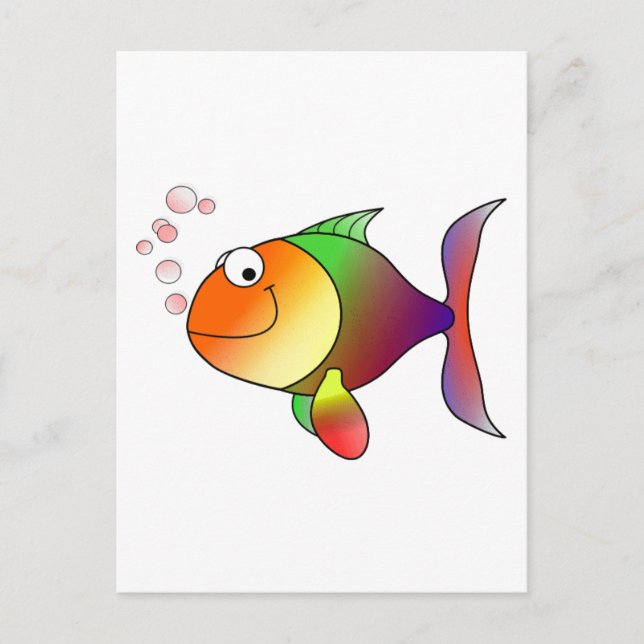 Postal Pescado feliz (Anverso)