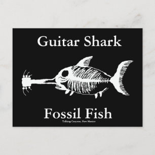 Postal Pescado fósil de la guitarra del tiburón