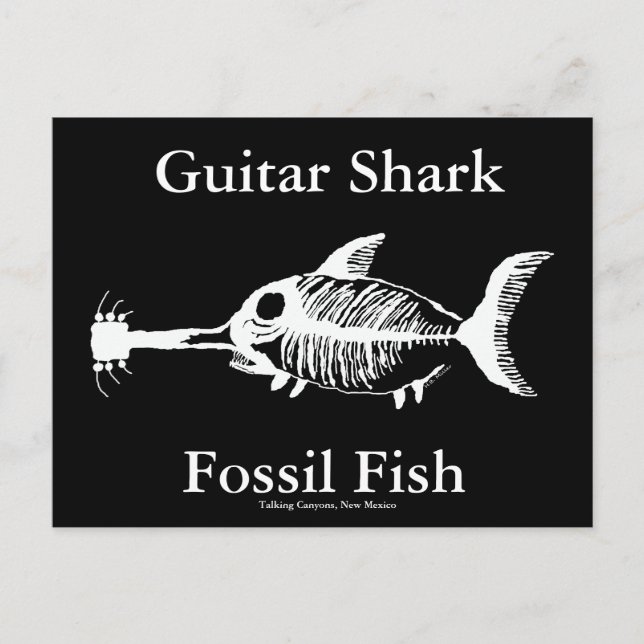 Postal Pescado fósil de la guitarra del tiburón (Anverso)