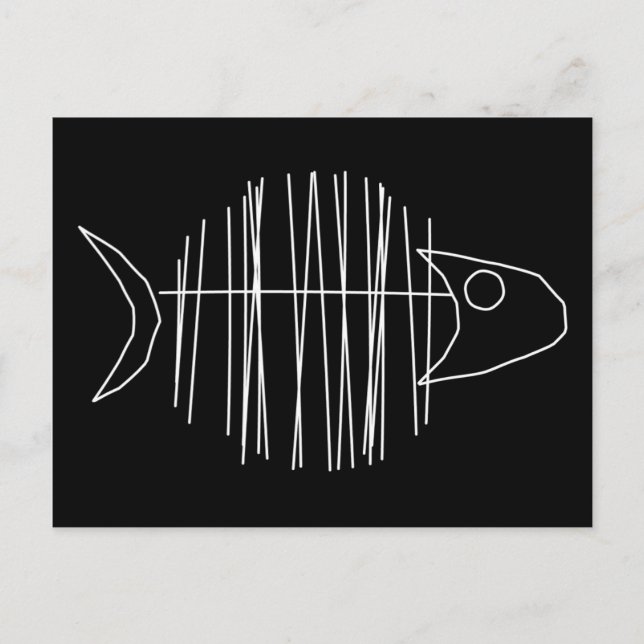 Postal Pescado Funky - B & W (Anverso)