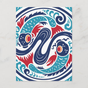 Postal Pescado gemelo