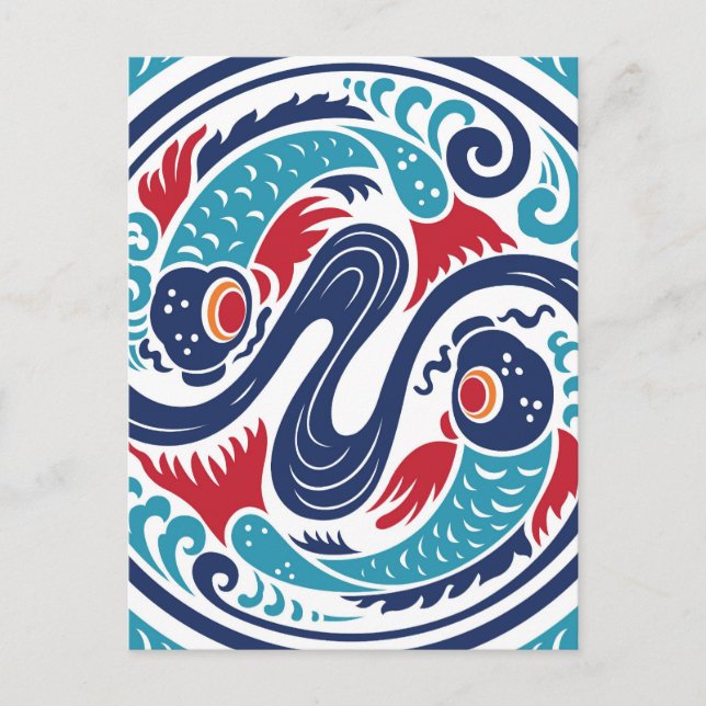 Postal Pescado gemelo (Anverso)