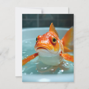 Postal Pescado gracioso en el baño