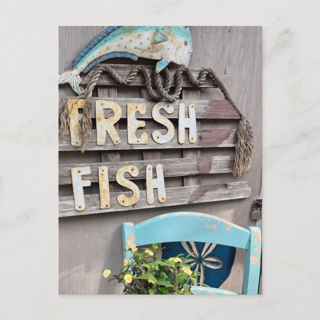 Postal Pescado Metalizado de pescado fresco (Anverso)