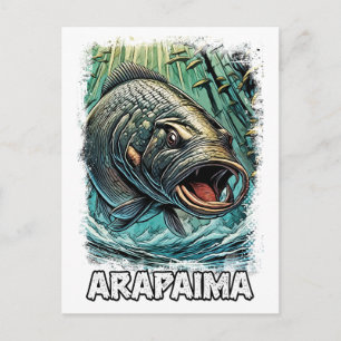 Postal Pescado Monstruo Arapaima Para ANGLERS EXTREMOS Am
