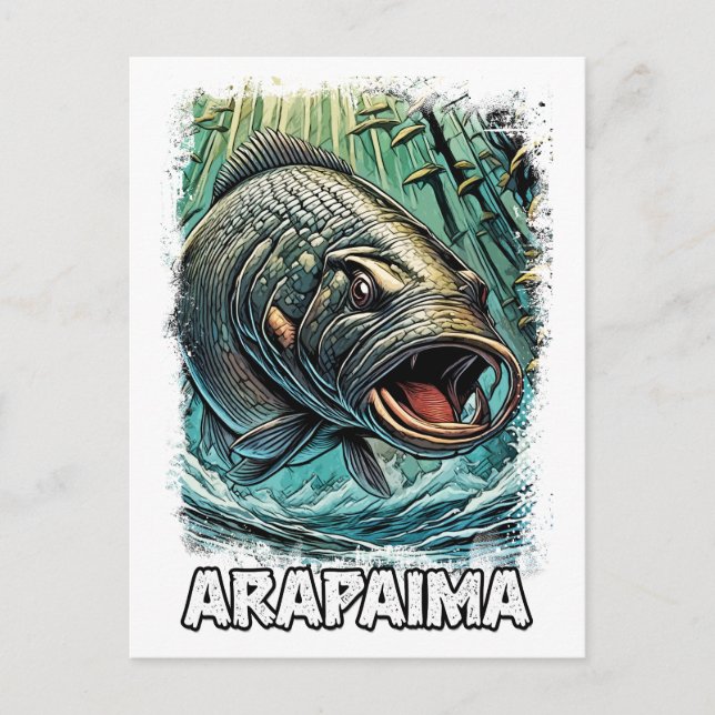 Postal Pescado Monstruo Arapaima Para ANGLERS EXTREMOS Am (Anverso)
