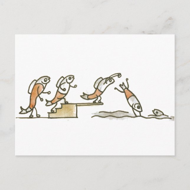 Postal Pescado Natación (Anverso)