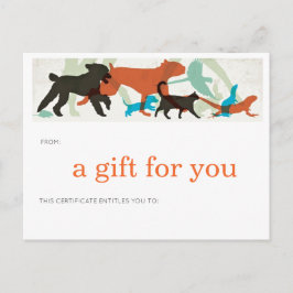 Postal Pescado Natación Pájaros Volar Perros Caminar Masc