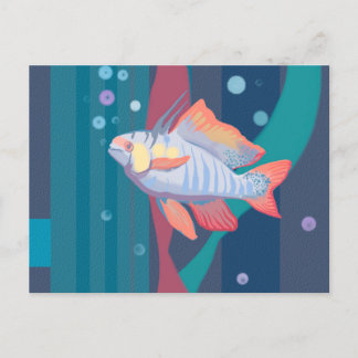 Postal Pescado Perch Water Animals Underwater Art Postcar