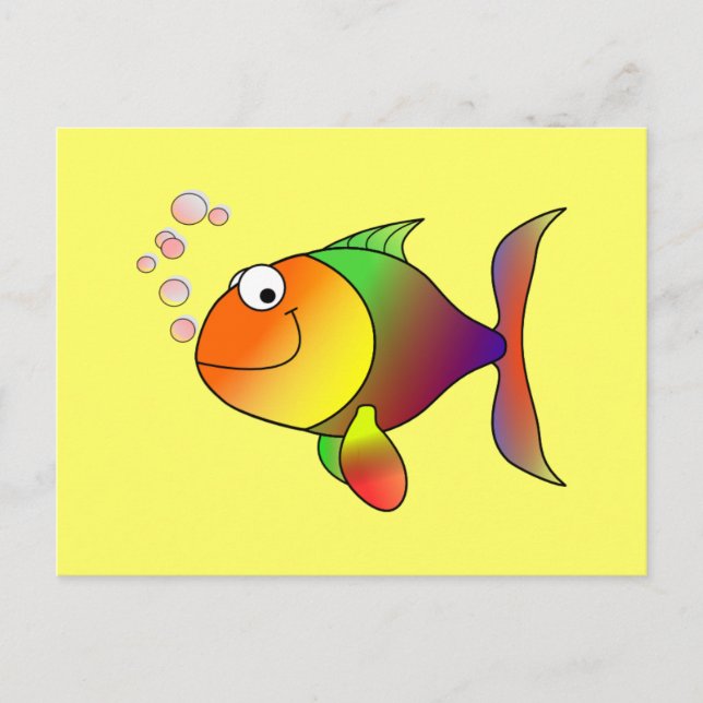 Postal Pescado: Pescado personalizado colorido (Anverso)