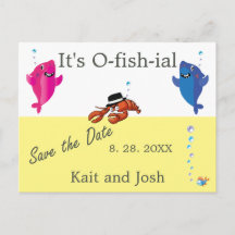 Pescado Tema Lobster Mobster Boda Postcard