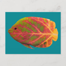 Postal Pescado tropical de hoja de ave 1