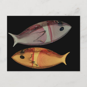 Postal Pescado veneciano de vidrio de Murano