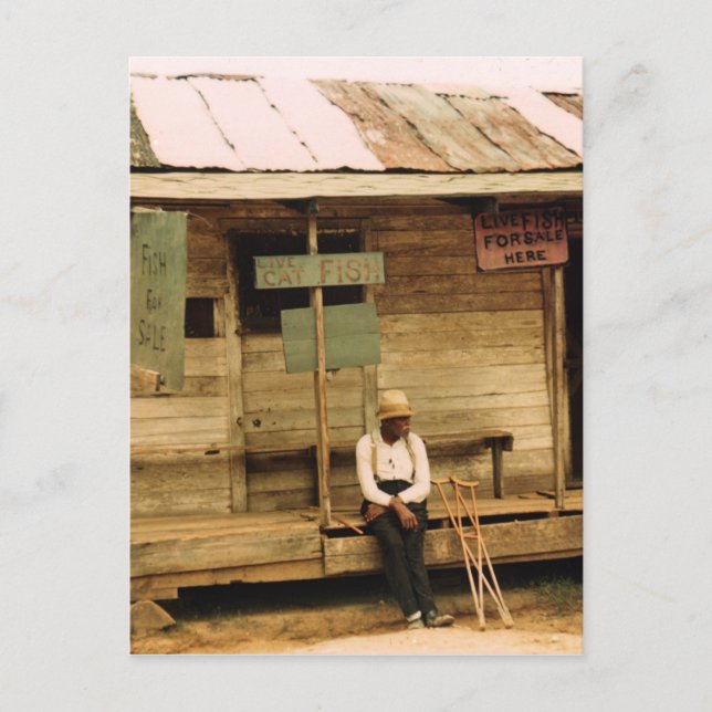 Postal Pescado Vivo En Venta (Anverso)