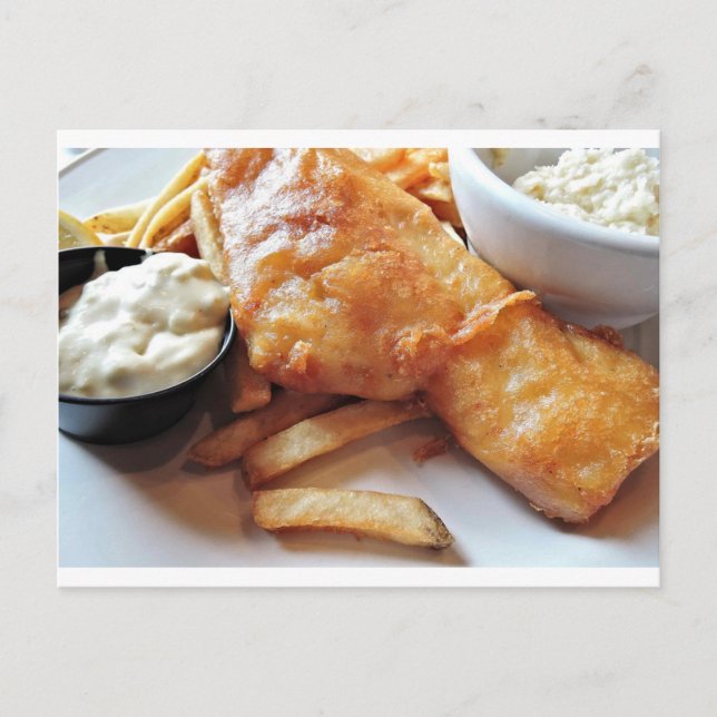 Postal Pescado Y Chips (Anverso)