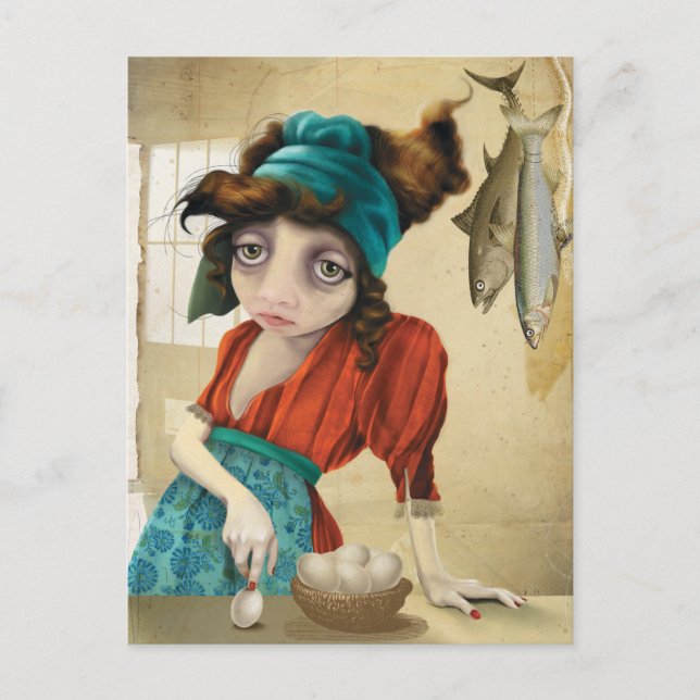 Postal Pescado y huevo (Anverso)