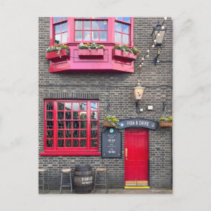 Postal Pescado y papas fritas británicas, London UK Postc