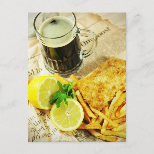 Postal Pescado y patatas fritas (Anverso)