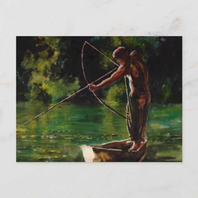 Postal pescador acuarela (Anverso)