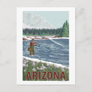 Postal Pescador con CañaArizona
