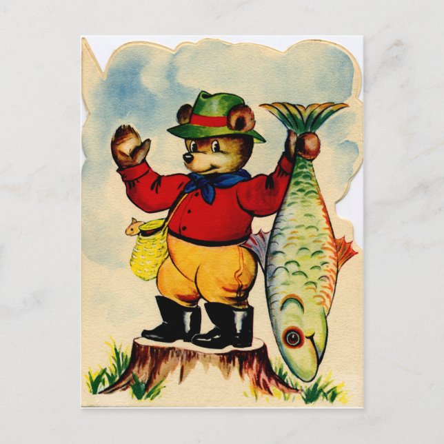 Postal Pescador con su captura del día (Anverso)