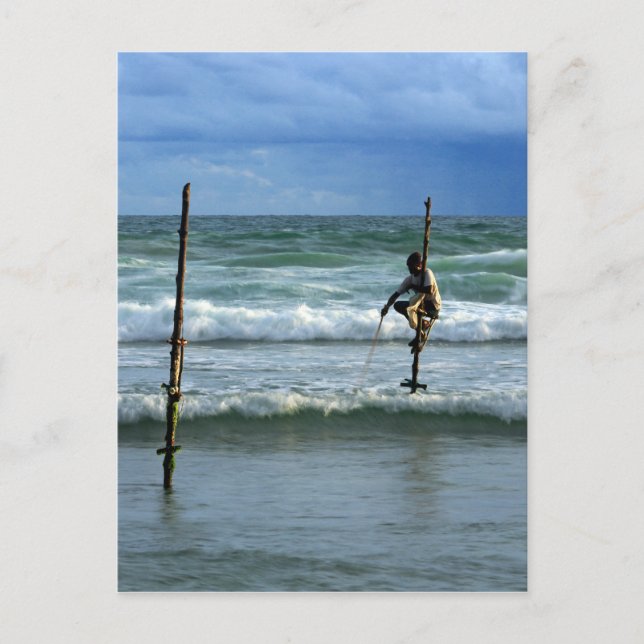 Postal Pescador de bastón de Sri Lanka (Anverso)