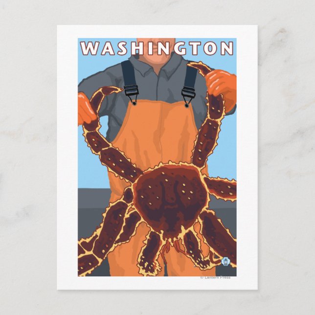 Postal Pescador de cangrejo rey - Washington (Anverso)