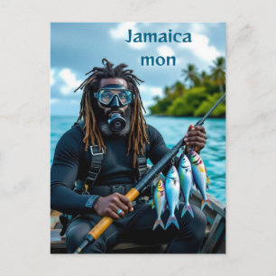 Postal pescador de lanza jamaicano