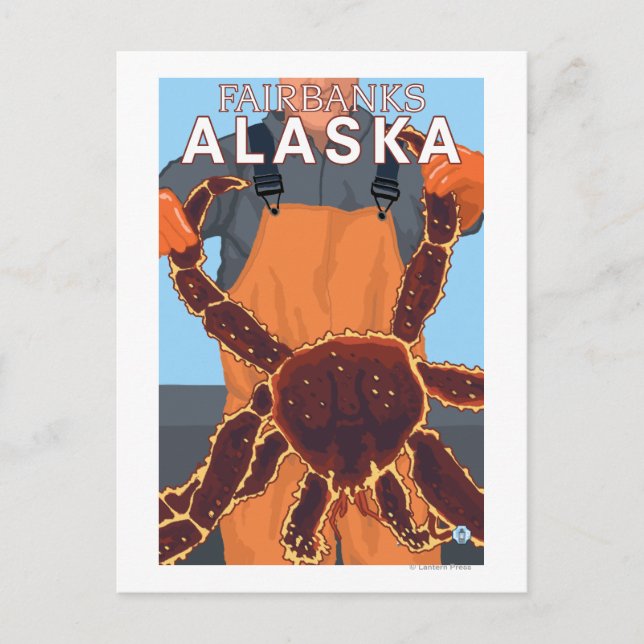 Postal Pescador del cangrejo rey - Fairbanks, Alaska (Anverso)