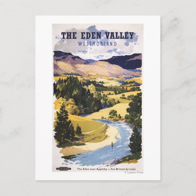 Postal Pescador en el Valle del Edén (Anverso)