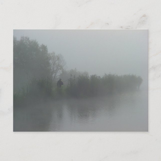 Postal Pescador en la niebla (Anverso)