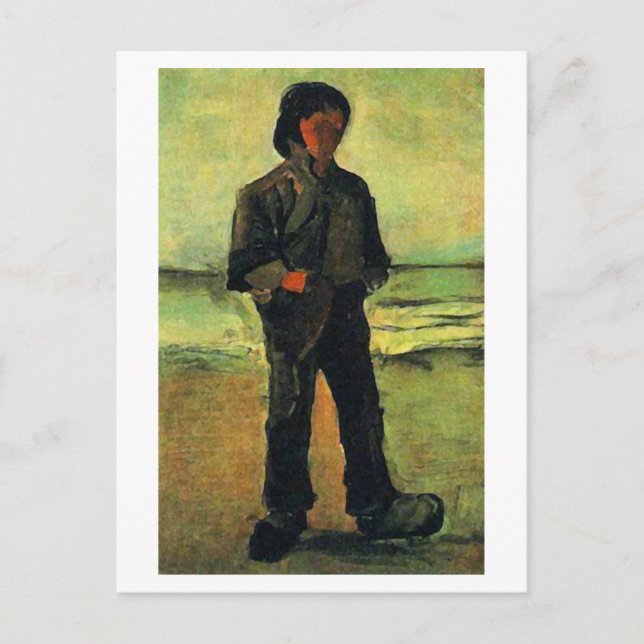 Postal Pescador en la playa, Vincent van Gogh (Anverso)