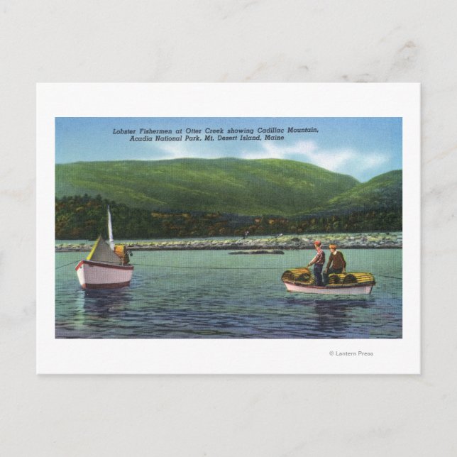 Postal Pescadores de langosta trabajando duro en arroyo d (Anverso)