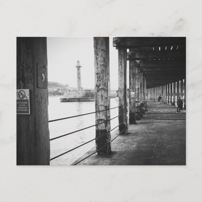 Postal Pescadores debajo del embarcadero de Whitby, (Anverso)