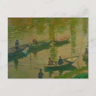 Postal Pescadores en el Sena en Poissy - Claude Monet