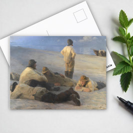 Postal Pescadores en Skagen Beach, P.S. Krøyer, Arte