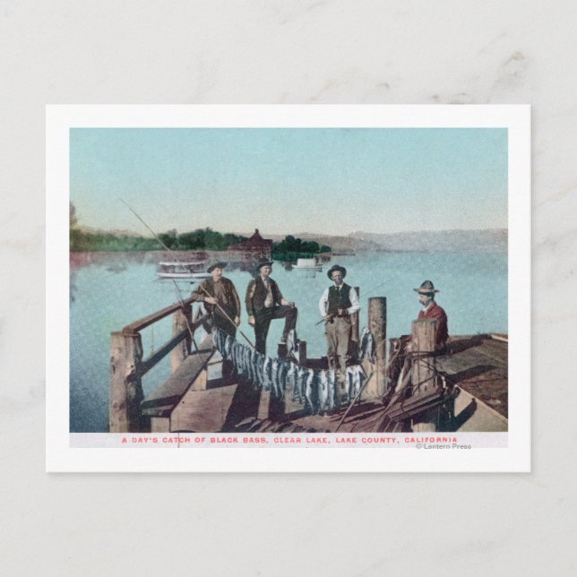 Postal Pescadores mostrando la captura del día (Anverso)