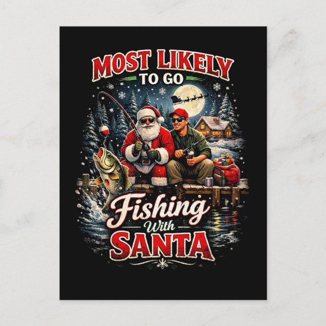 Postal Pescar con Santa (Anverso)