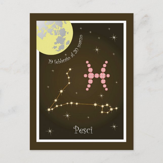Postal Pesci 19 febbraio al 20 marzo Postkarte (Anverso)