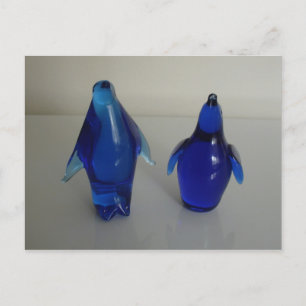Postal peso de papel de pingüino azul