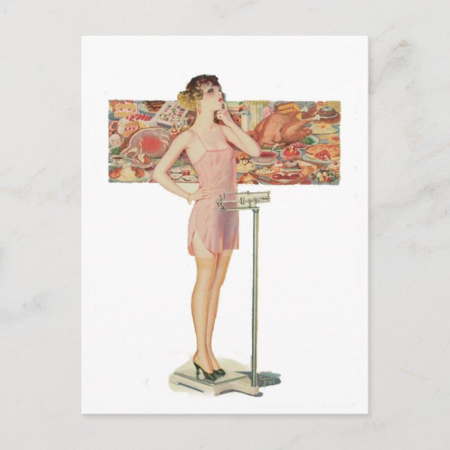 Postal Peso en ilustración vintage (Anverso)