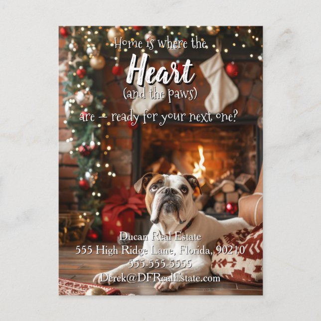 Postal Pet-Friendly Real Estate Christmas dog  (Anverso)