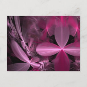 Postal Pétalos de flores rosadas metálicas