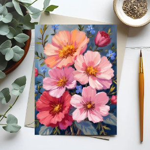 Postal Pétalos en Flor   Pintura en Acuarela Floral