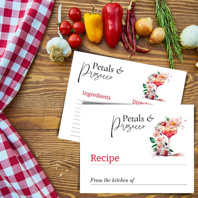 Postal Pétalos Prosecco Floral Bridal Ducha Receta Brunch (Subido por el creador)